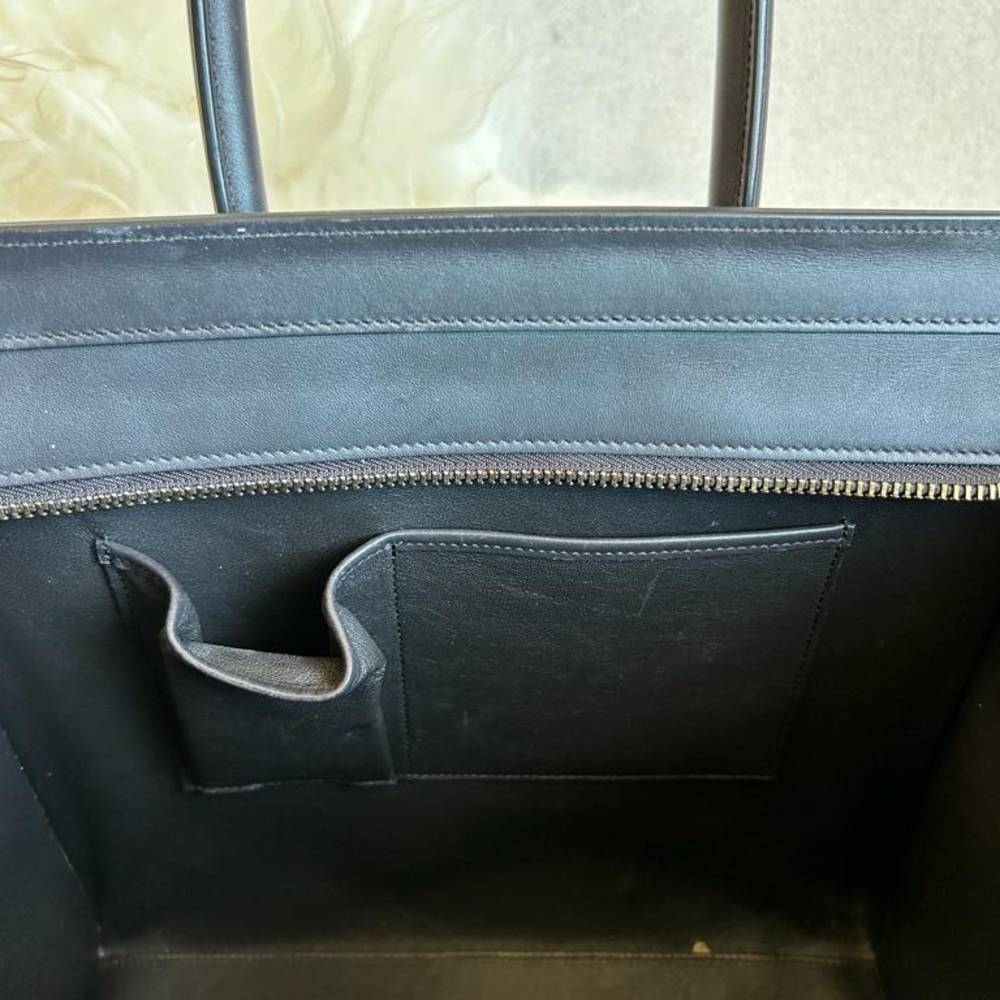 Celine Mini Luggage Shopper Tote in Mustard/Black/Grey color block - Picture 8 of 11